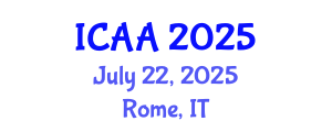 International Conference on Aeronautics and Aeroengineering (ICAA) July 22, 2025 - Rome, Italy