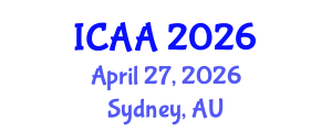 International Conference on Aeronautics and Aeroengineering (ICAA) April 27, 2026 - Sydney, Australia International Conference on Aeronautics and Aeroengineering (ICAA) April 27, 2026 - Sydney, Australia