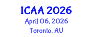 International Conference on Aeronautics and Aeroengineering (ICAA) April 06, 2026 - Toronto, Australia International Conference on Aeronautics and Aeroengineering (ICAA) April 06, 2026 - Toronto, Australia