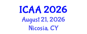 International Conference on Aeronautics and Aeroengineering (ICAA) August 21, 2026 - Nicosia, Cyprus International Conference on Aeronautics and Aeroengineering (ICAA) August 21, 2026 - Nicosia, Cyprus