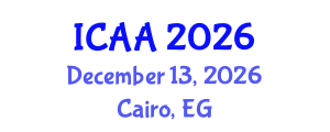 International Conference on Aeronautics and Aeroengineering (ICAA) December 13, 2026 - Cairo, Egypt International Conference on Aeronautics and Aeroengineering (ICAA) December 13, 2026 - Cairo, Egypt