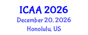 International Conference on Aeronautics and Aeroengineering (ICAA) December 20, 2026 - Honolulu, United States International Conference on Aeronautics and Aeroengineering (ICAA) December 20, 2026 - Honolulu, United States
