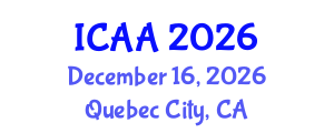 International Conference on Aeronautics and Aeroengineering (ICAA) December 16, 2026 - Quebec City, Canada International Conference on Aeronautics and Aeroengineering (ICAA) December 16, 2026 - Quebec City, Canada