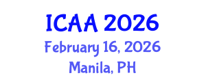 International Conference on Aeronautics and Aeroengineering (ICAA) February 16, 2026 - Manila, Philippines