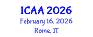 International Conference on Aeronautics and Aeroengineering (ICAA) February 16, 2026 - Rome, Italy International Conference on Aeronautics and Aeroengineering (ICAA) February 16, 2026 - Rome, Italy