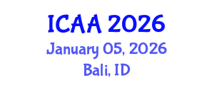 International Conference on Aeronautics and Aeroengineering (ICAA) January 05, 2026 - Bali, Indonesia International Conference on Aeronautics and Aeroengineering (ICAA) January 05, 2026 - Bali, Indonesia