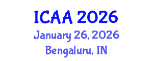 International Conference on Aeronautics and Aeroengineering (ICAA) January 26, 2026 - Bengaluru, India International Conference on Aeronautics and Aeroengineering (ICAA) January 26, 2026 - Bengaluru, India
