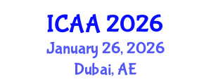 International Conference on Aeronautics and Aeroengineering (ICAA) January 26, 2026 - Dubai, United Arab Emirates International Conference on Aeronautics and Aeroengineering (ICAA) January 26, 2026 - Dubai, United Arab Emirates
