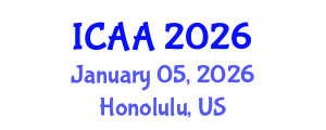 International Conference on Aeronautics and Aeroengineering (ICAA) January 05, 2026 - Honolulu, United States International Conference on Aeronautics and Aeroengineering (ICAA) January 05, 2026 - Honolulu, United States