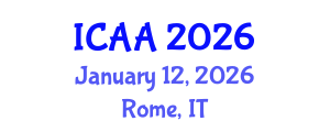 International Conference on Aeronautics and Aeroengineering (ICAA) January 12, 2026 - Rome, Italy International Conference on Aeronautics and Aeroengineering (ICAA) January 12, 2026 - Rome, Italy