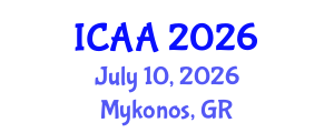 International Conference on Aeronautics and Aeroengineering (ICAA) July 10, 2026 - Mykonos, Greece International Conference on Aeronautics and Aeroengineering (ICAA) July 10, 2026 - Mykonos, Greece