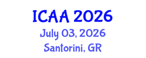 International Conference on Aeronautics and Aeroengineering (ICAA) July 03, 2026 - Santorini, Greece International Conference on Aeronautics and Aeroengineering (ICAA) July 03, 2026 - Santorini, Greece