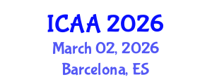 International Conference on Aeronautics and Aeroengineering (ICAA) March 02, 2026 - Barcelona, Spain International Conference on Aeronautics and Aeroengineering (ICAA) March 02, 2026 - Barcelona, Spain