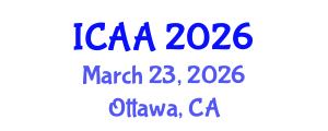 International Conference on Aeronautics and Aeroengineering (ICAA) March 23, 2026 - Ottawa, Canada International Conference on Aeronautics and Aeroengineering (ICAA) March 23, 2026 - Ottawa, Canada