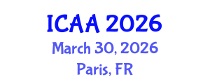 International Conference on Aeronautics and Aeroengineering (ICAA) March 30, 2026 - Paris, France
