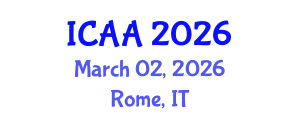 International Conference on Aeronautics and Aeroengineering (ICAA) March 02, 2026 - Rome, Italy International Conference on Aeronautics and Aeroengineering (ICAA) March 02, 2026 - Rome, Italy