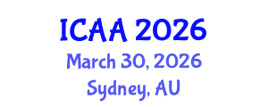 International Conference on Aeronautics and Aeroengineering (ICAA) March 30, 2026 - Sydney, Australia International Conference on Aeronautics and Aeroengineering (ICAA) March 30, 2026 - Sydney, Australia