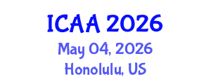 International Conference on Aeronautics and Aeroengineering (ICAA) May 04, 2026 - Honolulu, United States International Conference on Aeronautics and Aeroengineering (ICAA) May 04, 2026 - Honolulu, United States