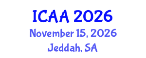 International Conference on Aeronautics and Aeroengineering (ICAA) November 15, 2026 - Jeddah, Saudi Arabia International Conference on Aeronautics and Aeroengineering (ICAA) November 15, 2026 - Jeddah, Saudi Arabia