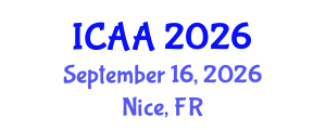 International Conference on Aeronautics and Aeroengineering (ICAA) September 16, 2026 - Nice, France International Conference on Aeronautics and Aeroengineering (ICAA) September 16, 2026 - Nice, France