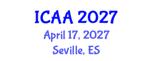 International Conference on Aeronautics and Aeroengineering (ICAA) April 17, 2027 - Seville, Spain International Conference on Aeronautics and Aeroengineering (ICAA) April 17, 2027 - Seville, Spain