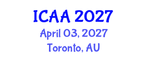 International Conference on Aeronautics and Aeroengineering (ICAA) April 03, 2027 - Toronto, Australia International Conference on Aeronautics and Aeroengineering (ICAA) April 03, 2027 - Toronto, Australia