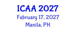 International Conference on Aeronautics and Aeroengineering (ICAA) February 17, 2027 - Manila, Philippines International Conference on Aeronautics and Aeroengineering (ICAA) February 17, 2027 - Manila, Philippines