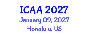 International Conference on Aeronautics and Aeroengineering (ICAA) January 09, 2027 - Honolulu, United States International Conference on Aeronautics and Aeroengineering (ICAA) January 09, 2027 - Honolulu, United States