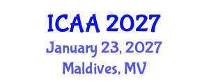International Conference on Aeronautics and Aeroengineering (ICAA) January 23, 2027 - Maldives, Maldives International Conference on Aeronautics and Aeroengineering (ICAA) January 23, 2027 - Maldives, Maldives