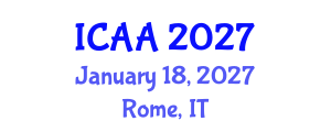 International Conference on Aeronautics and Aeroengineering (ICAA) January 18, 2027 - Rome, Italy International Conference on Aeronautics and Aeroengineering (ICAA) January 18, 2027 - Rome, Italy