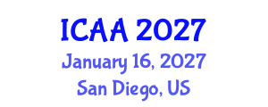 International Conference on Aeronautics and Aeroengineering (ICAA) January 16, 2027 - San Diego, United States International Conference on Aeronautics and Aeroengineering (ICAA) January 16, 2027 - San Diego, United States