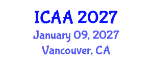 International Conference on Aeronautics and Aeroengineering (ICAA) January 09, 2027 - Vancouver, Canada International Conference on Aeronautics and Aeroengineering (ICAA) January 09, 2027 - Vancouver, Canada
