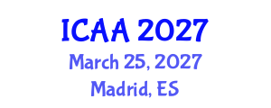 International Conference on Aeronautics and Aeroengineering (ICAA) March 25, 2027 - Madrid, Spain International Conference on Aeronautics and Aeroengineering (ICAA) March 25, 2027 - Madrid, Spain
