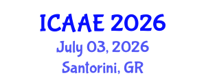 International Conference on Aeronautics and Aerospace Engineering (ICAAE) July 03, 2026 - Santorini, Greece International Conference on Aeronautics and Aerospace Engineering (ICAAE) July 03, 2026 - Santorini, Greece