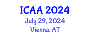 International Conference on Aeronautics and Astronautics (ICAA) July 29, 2024 - Vienna, Austria