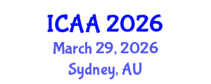 International Conference on Aeronautics and Astronautics (ICAA) March 29, 2026 - Sydney, Australia