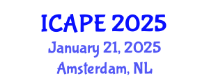 International Conference on Aerosols and Particles Emission (ICAPE) January 21, 2025 - Amsterdam, Netherlands