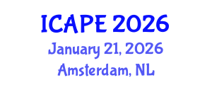 International Conference on Aerosols and Particles Emission (ICAPE) January 21, 2026 - Amsterdam, Netherlands