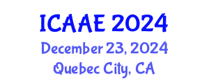 International Conference on Aerospace and Aviation Engineering (ICAAE) December 23, 2024 - Quebec City, Canada
