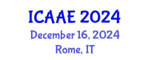 International Conference on Aerospace and Aviation Engineering (ICAAE) December 16, 2024 - Rome, Italy