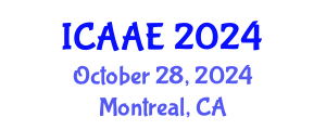 International Conference on Aerospace and Aviation Engineering (ICAAE) October 28, 2024 - Montreal, Canada
