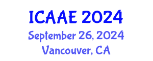 International Conference on Aerospace and Aviation Engineering (ICAAE) September 26, 2024 - Vancouver, Canada