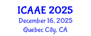International Conference on Aerospace and Aviation Engineering (ICAAE) December 16, 2025 - Quebec City, Canada