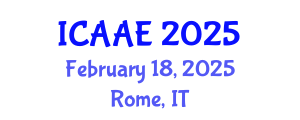 International Conference on Aerospace and Aviation Engineering (ICAAE) February 18, 2025 - Rome, Italy