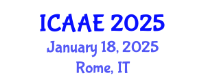 International Conference on Aerospace and Aviation Engineering (ICAAE) January 18, 2025 - Rome, Italy