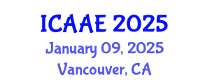 International Conference on Aerospace and Aviation Engineering (ICAAE) January 09, 2025 - Vancouver, Canada