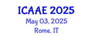 International Conference on Aerospace and Aviation Engineering (ICAAE) May 03, 2025 - Rome, Italy