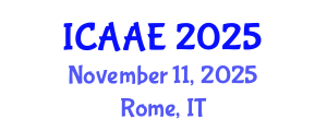 International Conference on Aerospace and Aviation Engineering (ICAAE) November 11, 2025 - Rome, Italy