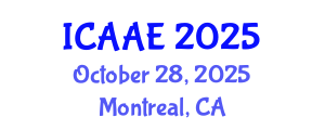 International Conference on Aerospace and Aviation Engineering (ICAAE) October 28, 2025 - Montreal, Canada