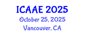 International Conference on Aerospace and Aviation Engineering (ICAAE) October 25, 2025 - Vancouver, Canada